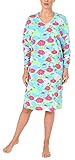 Wunderschönes Normann Damen Nachthemd Bigshirt Kurzarm in Übergrößen bis 60/62-52517, Farbe:blau, Größe2:56/58