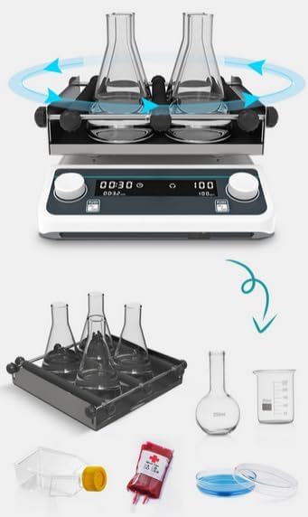 Digital Orbital Shaker Lab Orbital Shaker with Speed Range 40 to 200rpm Plate Size 250 * 250mm Max Load 2kg Orbit Diameter 20mm Turn Circular