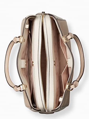 Kate Spade Leila Medium Triple Compartment Satchel Crossbody Bag Purse Handbag (Warm Beige) #TOP3