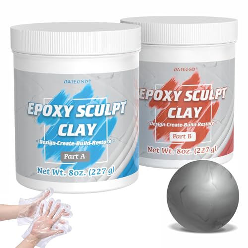 1 Pound Natural Epoxy Putty Sculpt Clay, 2 Part (A & B) Modeling Compound for Sculpting, Modeling, Building, Repairing, Self-Hardening Epoxy Clay Easily Repairs Metal, Wood, Tile, Ceramics, Plastic