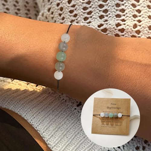 Empath Anxiety Calming Protection Bracelets Gifts for Her - Natural Healing Natural Stone Beaded Bracelet, Tourmaline, Amethyst, Hematite, Rose Quartz, Jewelry for Women Girls Friends2