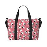Sac de nuit pour femme : ce sac à main en forme de tête de bouledogue français peut être porté à la main ou porté comme un sac fourre-tout pour femme. Vous pouvez ranger des vêtements, des magazines, des documents, des téléphones portables, des clés, des ordinateurs portables, des lunettes, des articles de toilette, et plus encore dans ce sac de voyage. Les sacs de nuit multifonctions pour femme vous aident à organiser et stocker vos articles facilement, permettant un accès pratique chaque fois que vous en avez besoin