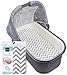 Kushies Baby Fitted Bassinet Sheets - 30â€ x 18â€ x 2â€ Bassinet Mattress Mini Crib Sheet - Grey Chevron Bassinet Cover for Bedside Bassinets