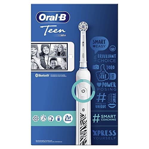 Oral-B SmartSeries Teen Girls Sensi Ultrathin - Cepillo eléctrico recargable con tecnología de braun, 1 mango, 3 modos incluyendo blanqueado y sensible y 2 cabezales de recambio