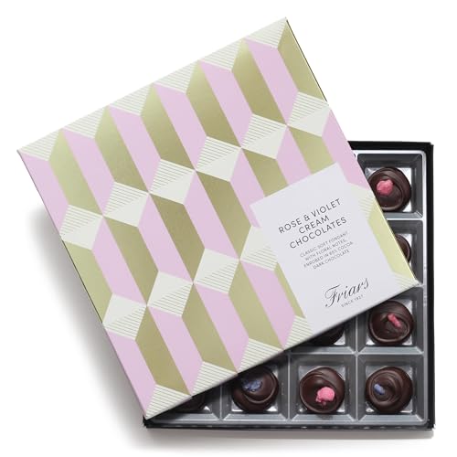 Friars Handmade Chocolate Rose & Violet Creams Soft Fondant 16 Box