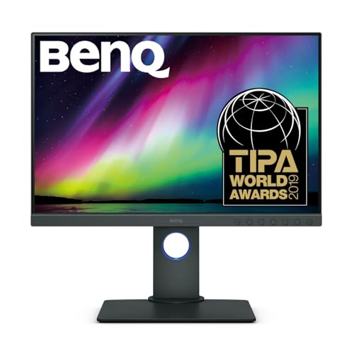 Image of BenQ SW240 24 inch 1920x1200 IPS 16:10 WUXGA Monitor| 99% Adobe RGB| 100% sRGB| 95% DCI-P3| Pantone Validated|Calman Verified|Delta E<2|H /W Calibration|3D-LUT| HDMI|DP|USB|DVI-DL|Shading Hood|(Grey)