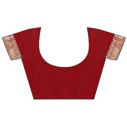 Generic red banarasi silk saree in katan silk – image 3