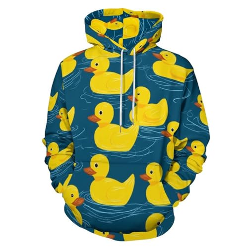 Sweat à capuche canard amusant vêtement bleu confortable pour le travail chill