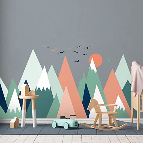 Children's Wall Stickers Baby Room Decoration Children's Wall Stickers Scandinavian Mountains Nolwenka Giant Wall Sticker H120 x L180 cm - Image 3