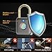 Pothunder Fingerprint Padlock, Smart Padlock, Locker Lock, Biometric Keyless Fingerprint Lock for Gym Locker, Toolbox, Locker, Door, Luggage, Backpack(Gray)