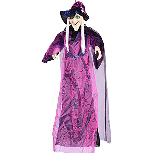 Decoración de Bruja Animada Colgante de 72 "para decoración de casa encantada de Halloween Decoraciones Colgantes de Halloween Decoración de césped