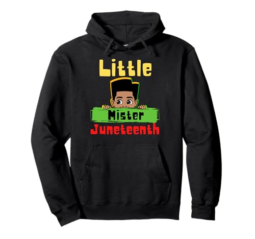 Little Mister Juneteenth King Melanina Ragazzi Felpa con cappuccio marrone nero pelle