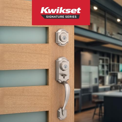 Kwikset Montara Front Door Lock Handle and Deadbolt Set, Entry Handleset Exterior with Interior Doorknob, Satin Nickel, Pick Resistant SmartKey Rekey Deadbolt Security, with Microban Protection by Kwikset - Image 8