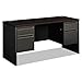38000 Series 60"W Double Pedestal Computer Desk Finish: Mahogany/Charcoal