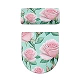 Design Raffiné: Le couvercle de couvercle de toilette et le couvercle protecteur du réservoir de toilette sont conçus avec un fond élastique, qui peut être fermement réglé sur le réservoir pas facile à glisser et peut prévenir efficacement la poussière, les taches et autres dommages aux accessoires de toilette