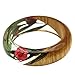SOIMISS Creative Dried Flower Armband Umweltfreundliche Harzblume Handkette getrocknet Eukalyptusblatt Blume Holz Handgelenk Schmuck Han Chinesische Kleidung Accessoires für Mädchen tragen