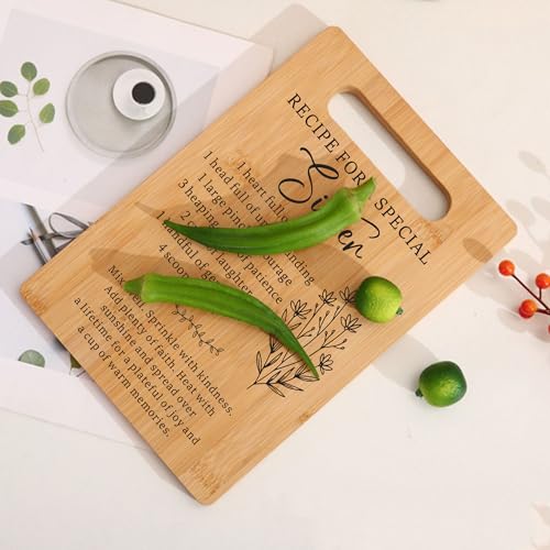 Tabla de cortar rectangular de bambú con mango integrado miniatura 3