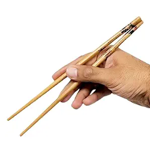 Nexellar Natural Wooden Reusable Chopstick- Japanese Korean Style Natural Bamboo Chopsticks, Lightweight Hand-Carved Non-Slip Chop Sticks for Sushi, Noodles.