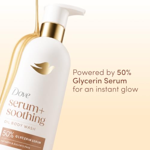 Dove Serum+ Soothing Oil Body Wash, Almond & Oil Sandalwood, 15.3 fl oz | For deep moisture, 50% glycerin serum helps leave skin soft, smooth and healthy-looking. - image 2