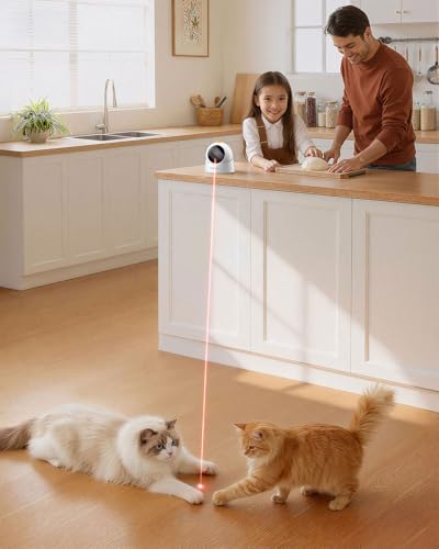 ROJECO Auto Laser Cat Toy, Magnetic Base, 3 Speeds, Auto Sleep Indoor Cats - Image 3