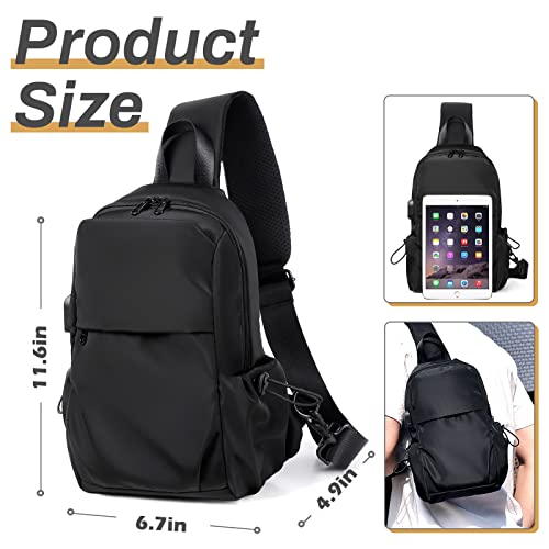 Allnice Sling Bag For Women Men Small Sling Bag Crossbody Daypack With Usb Charging Port Water Resistant Chest Bags Adjustable Shoulder Strap Travel Hiking Daypack For Travel, Hiking, Cycling, Camping #TOP1