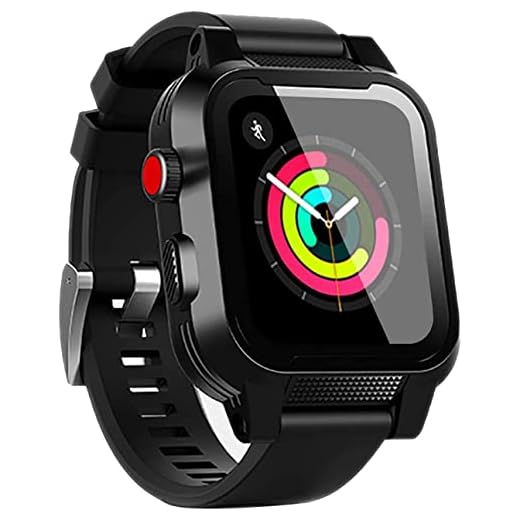 Waterproof Case 44mm for Apple Watch, Case for iWatch IP68 Waterproof Shockproof Impact Resistant Protective Case with Strap Bands for Apple Watch Waterproof Case 44mm Series 4/5/6/SE