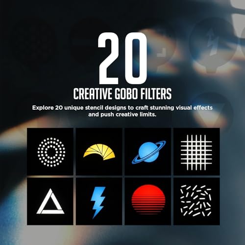 Image of HIFFIN G-Flash RGB Photography Flashlight Portable Video Light LED Spotlight 7500mAh Battery 1-100% Dimming 4 Color Modes 20 GOBO Filters USB-C for Recording Studio Lighting, YouTube, Reels, Vlogging