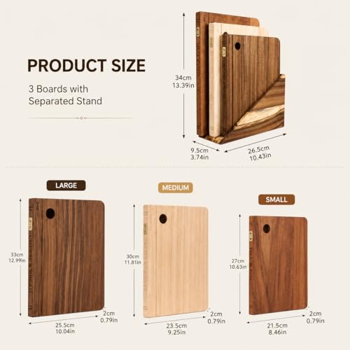 Set de tablas de cortar en forma de libro, 3 piezas miniatura 7