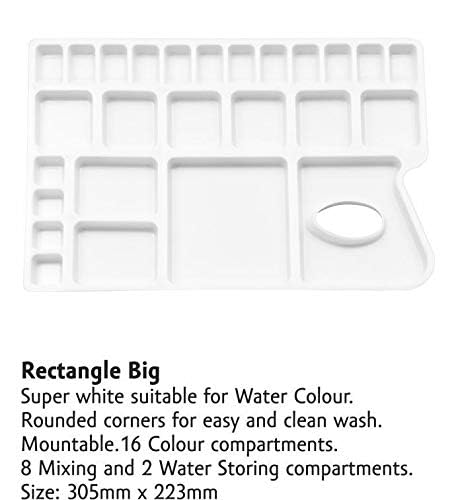KHYATI Big Rectangle Shape Colour Mixing Palette/Tray for Artist/Students (Pack of 1) 1