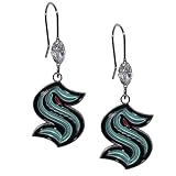 Siskiyou Sports NHL Seattle Kraken Crystal Dangle Earrings, Team Colors, One Size