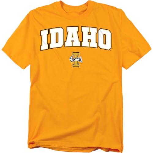 LOGOVISION University of Idaho Arch Logo Unisex Adult T Shirt, Gold, 2X-Large