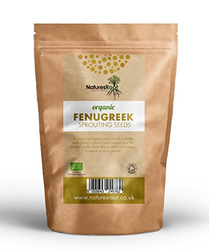 Natures Root Organic Fenugreek Sprouting Seeds 500g - Superfood | Non GMO | Microgreen Sprouts | Garden Planting | Vegetable Gardening