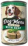 Dog Menü Select Premium Hundefutter 60% Fleisch Pastete 3 Sorten 60 x 400g *ohne Konservierungsstoffe, reich an Nährstoffen*
