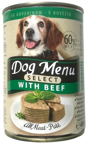 Dog Menü Select Premium Hundefutter 60% Fleisch Pastete 3 Sorten 60 x 400g *ohne Konservierungsstoffe, reich an Nährstoffen*