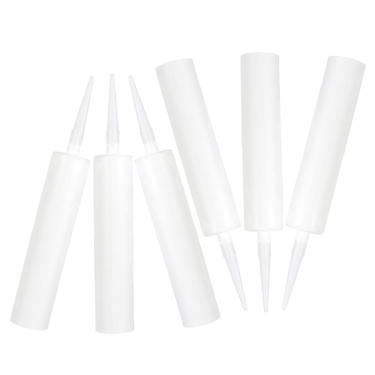 Tubes de calfeutrage vides blancs x6 rechargeables pour mastic maison