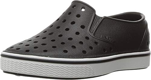 Native Shoes, Miles, Kids Shoe, Jiffy Black/Shell White, 4 M US Big Kid