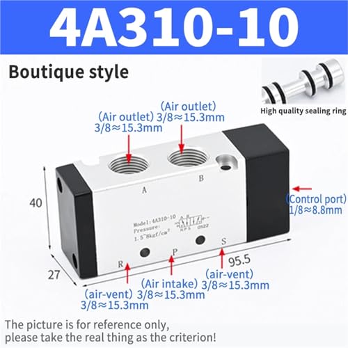 Vanne de commande d'air 4A310-10 robuste en aluminium mécanique 5/2