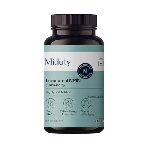 Miduty Liposomal NMN Supplement | Increase Energy levels, Metabolism & Longevity | Nicotinamide Mononucleotide for Anti-Aging, NAD+ Support & Cellular Health | NMN Capsules with Resveratrol | 30 Count