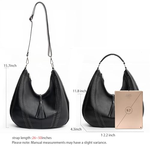 Image of Women Hobo Bags Oversized Leather Handbags PU Crossbody Shoulder Totes Winter Stylish Purses