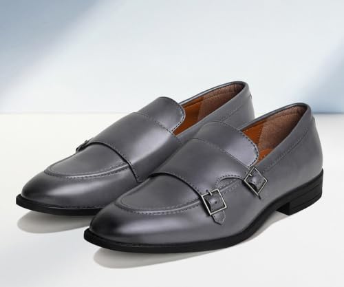 Image of LOUIS STITCH Oxford Formal Shoes for Men | Slip-on Monk Style | Office Shoes for Men | Ideal for Business, Casual, Parties (LSRG FM)