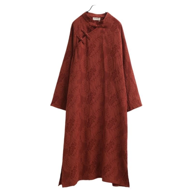 Image of LUZU JUNU Spring Women Dresses Chinese Dress Traditional Collar Vintage Cotton Linen Robe Cheongsam Dresses