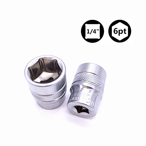 Jenley 1/4-Inch Drive Ratchet Wrench Socket Wrench Set,Metric Socket Set Cr-V Sockets,4Mm-14Mm 72Teeth,Quick-Released Ratchet Wrench,Extension Bar For Repair Works 6Point-13Pieces #TOP5