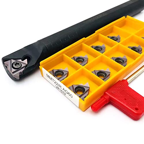Portaherramientas de acero para torneado con 10 insertos MMT22IR AG60 miniatura 5