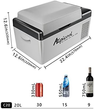 Alpicool Portable Refrigerator dimensions and capacity examples