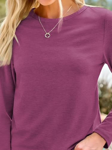 Image of AUTOMET Women's Long Sleeve Crewneck Shirts Casual Basic Tops