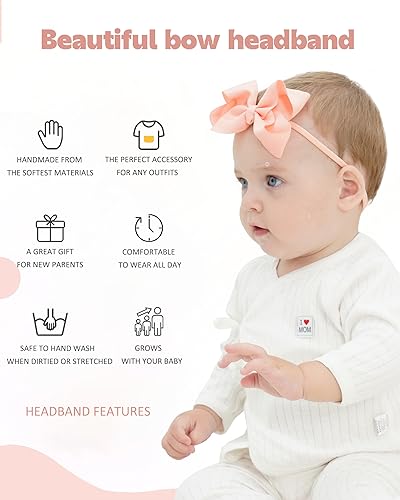 image for jollybows 40pcs 4inches Baby Girls Grosgrain Ribbon Hair Bows Headband