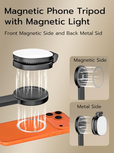 Trípode magnético para iPhone con luz selfie y control remoto extensible 2