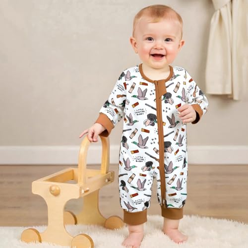 Baby Girl Boy Hunting Outfit Elk/Duck Long Sleeve Zipper Jumpsuit Infant One Piece Romper Newborn Fall Winter Clothes2