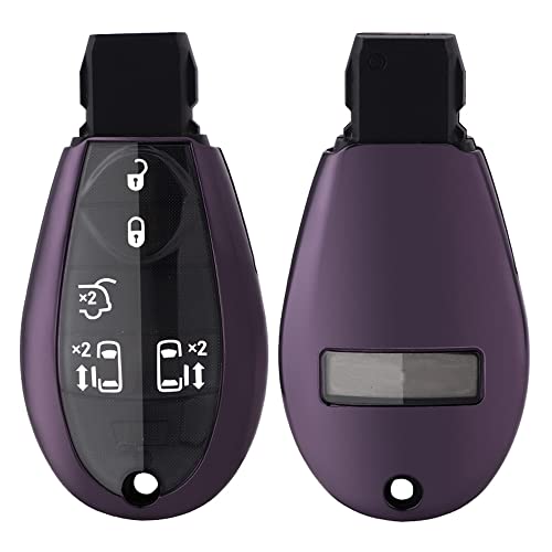 Horande Soft TPU Protector Key Fob Cover fit for Dodge Ram 1500 2500 3500 Charger Challenger Durango Grand Caravan Journey Chrysler Town and Country Keyless Entry Key Fob (Purple)