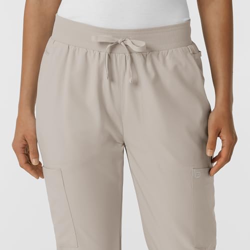 Image of Wink W123 Women's Flex-n-Reach Track Scrub Pant, Black, Large Petite